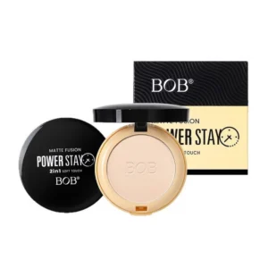 BOB 2-in-1 Pressed Powder, Matte Finish, Oil Control, Long-Lasting Coverage