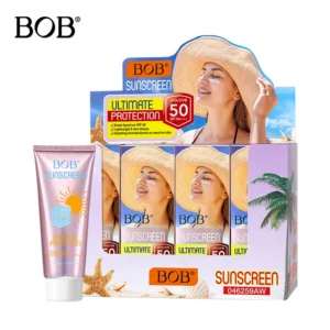 BOB SPF 50 PA++++ Broad Spectrum Sunscreen offering lightweight, waterproof protection for face and body.